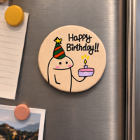 Happy Birthday Cute Handmade Fridge Magnet | Birthday Gift Refrigerator Magnet