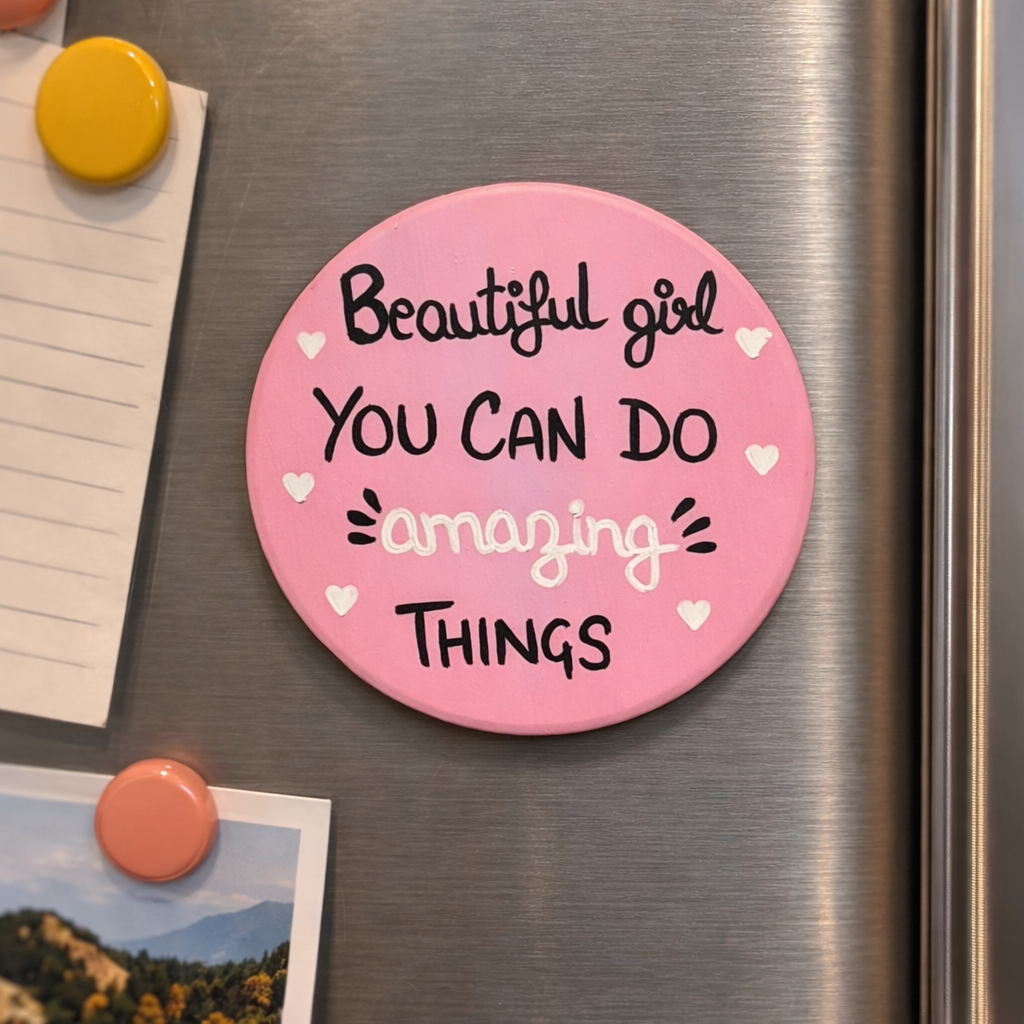 Beautiful Girl You Can Do Amazing Things Fridge Magnet | Inspirational Magnet