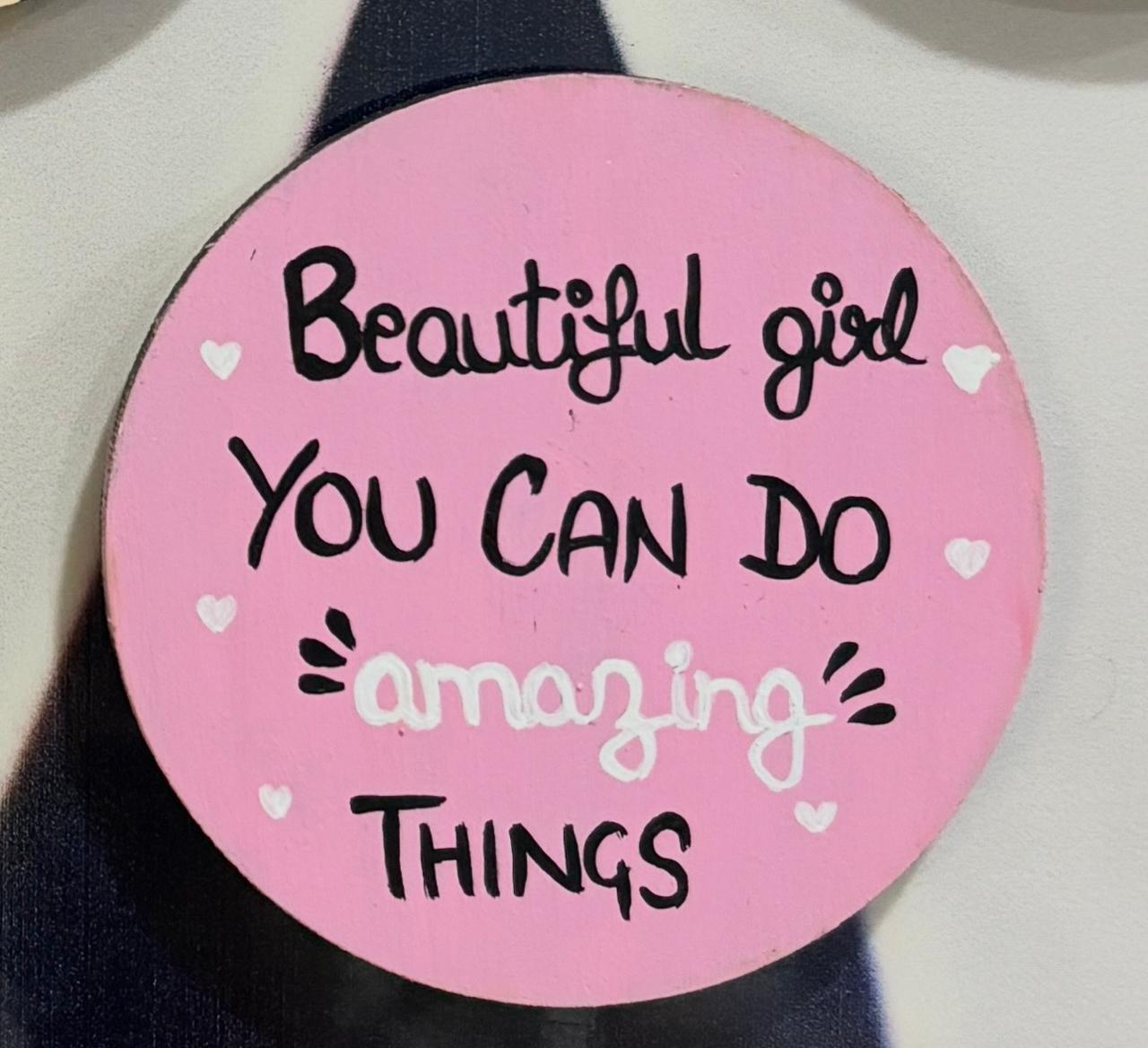 Beautiful Girl You Can Do Amazing Things Fridge Magnet | Inspirational Magnet - Image 2
