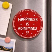Happiness is Homemade Handmade Fridge Magnet | Cute Doodle Refrigerator Magnet