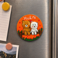 You & Me Cute Couple Handmade Fridge Magnet | Romantic Doodle Refrigerator Magnet